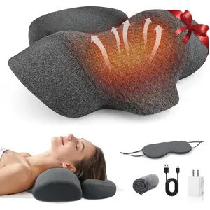 Neck Massager Pillow - Neck Cervical Traction Device with Heat,Vibration Massage & Airbag Traction,Neck Pillow for Pain Relief Deep Tissue Ergonomic Neck Shoulder Relaxer Gift Idea
