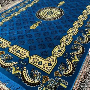 Carpet Cover - Blue Design with Gold Accents, Modern Style for Lovely Decor