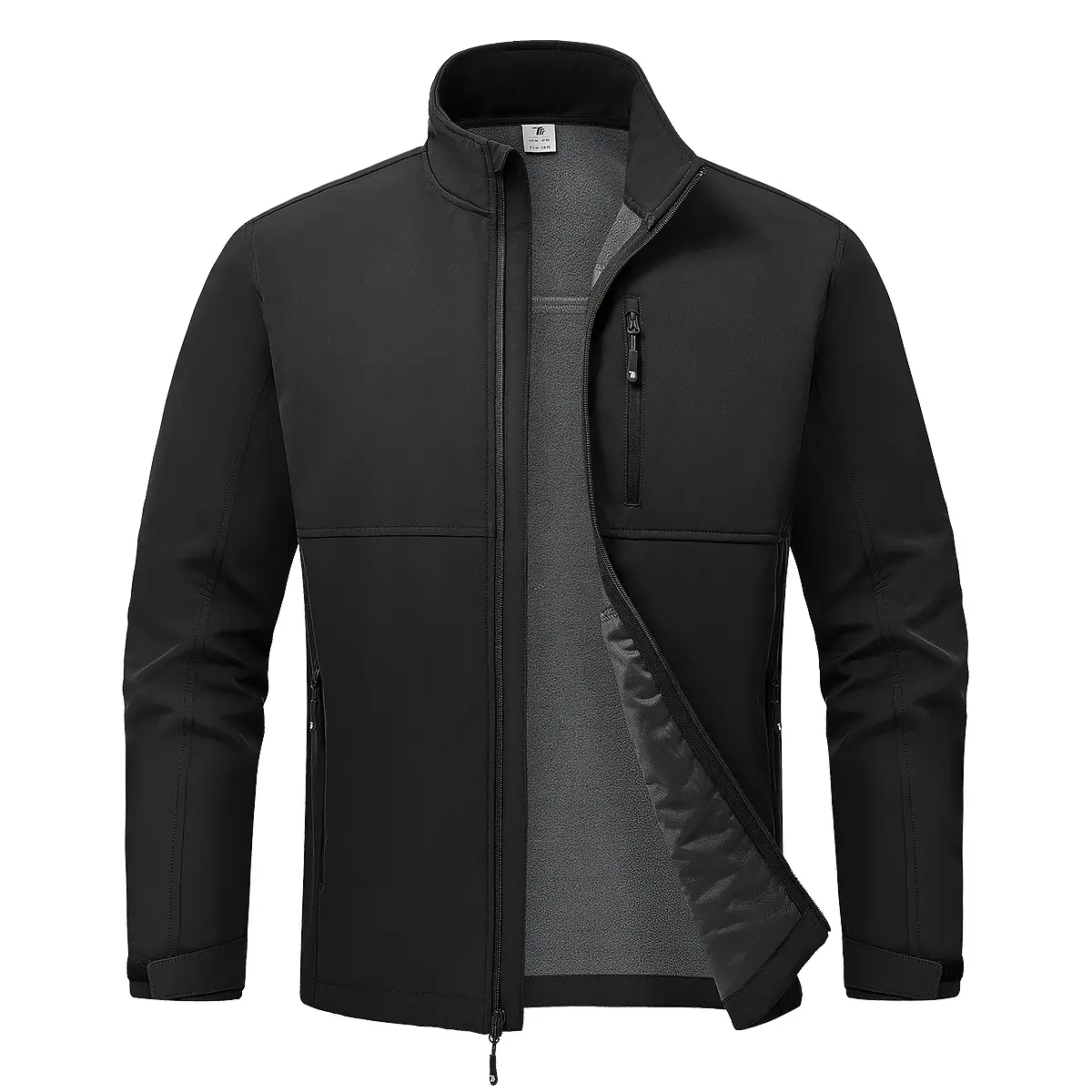 YSENTO Men's Fleece Lined Softshell Jacket Lightweight Outdoor Jacket Soft Shell, Waterproof, Windproof, 6 Pockets, Full Zip, Fleece Lining,Travel, Hiking, Winter Fall Coat Windbreaker