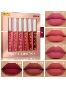 Matte Lip Gloss Set, 6Pcs Long-Lasting Wear Waterproof Liquid Lipstick Kit Lip Makeup Set
