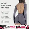 [SIZE UP 1] DEEFY Impact Long Sleeve One Piece Unitard Fitness Gym Bralette Soft Workout Activewear Minimalist [STRONG COMPRESSED]