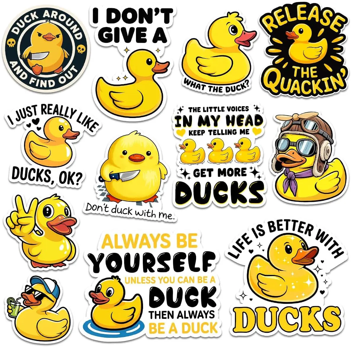 Funny Duck Sticker Stickers with A Quirky Quote for Duck Lovers Gifts For Bird Fans Animal Enthusiasts Kids Friends Mom For Laptop Water Bottle Tumbler Notebook Journal Scrapbook Phone Case