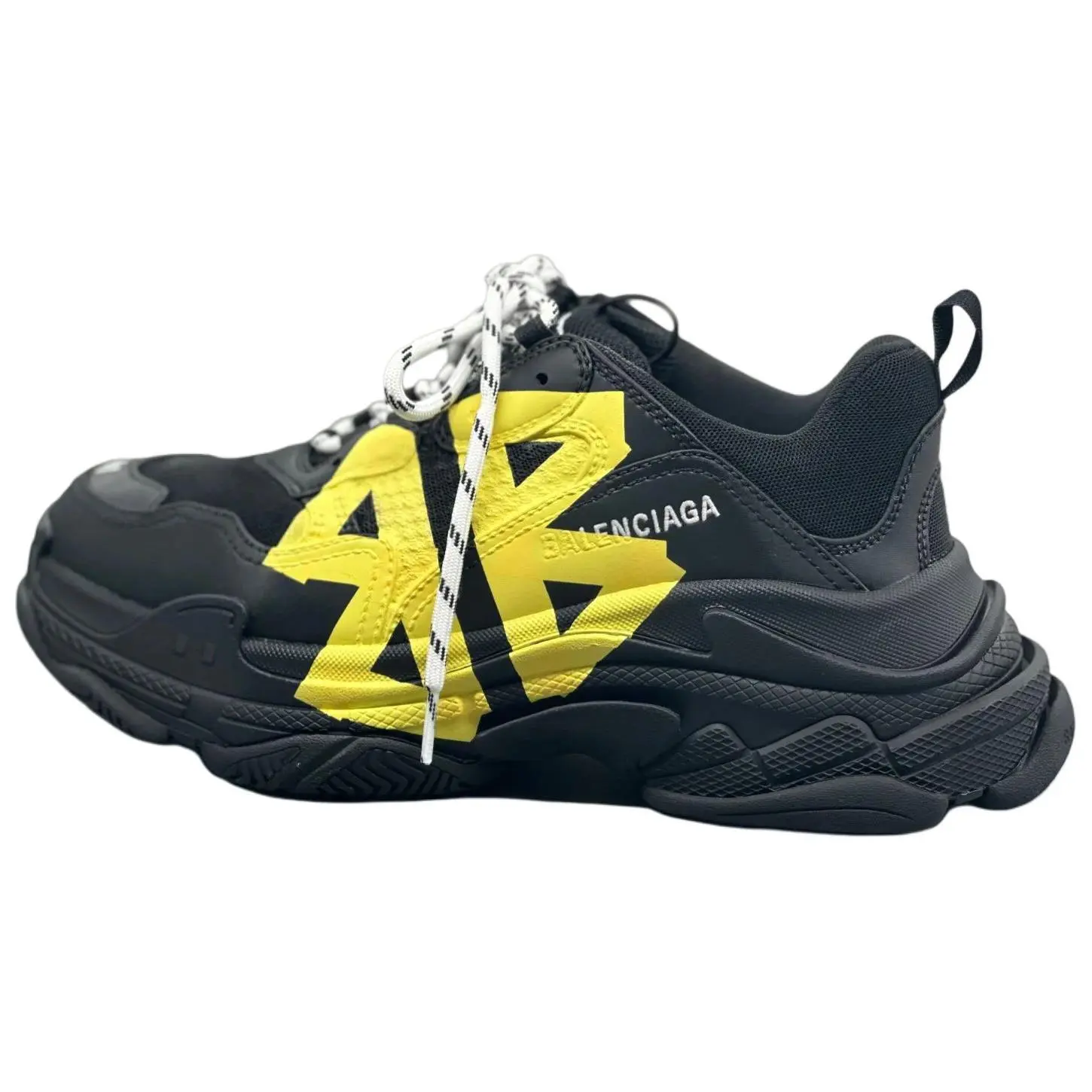 Balenciaga Triple S Tape Type Low-Top Men's Black Casual Athletic Footwear Trainers, Maison Mihara House White Official Trending Shoes
