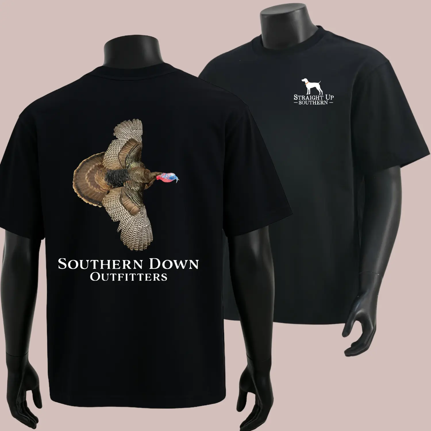 Southern Down Outfitters Flying Turkey Shirt, Wild Turkey Hunting Graphic Tee, Outdoor Wildlife Shirt, Unisex Shirt for Men and Women
