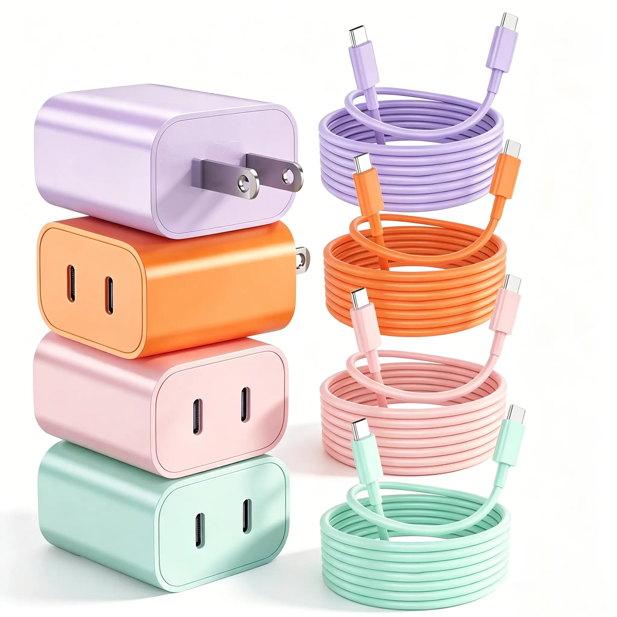 PD 45W, compatible for Samsung, Dual USB-C Super Fast Charger, Wall Charger, Includes a 10-ft Extra-Long Durable USB-C Charging Cable,  for Samsung Ultra16/S26+/S25+/S25/S24/S23/S23+/S22/S22+/S21 Ultra/S20, Compatible with iPhone 17, 16 Pro Max, etc. Plug
