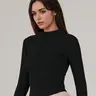 Women's Thumb-Hole Design Zip Up Sports Jacket, Zipper Jacket, Breathable Comfortable Long Sleeve Outerwear for Gym Workout Running, Ladies' Sportswear for All Seasons Womenswear Tops Fitted Outerwear