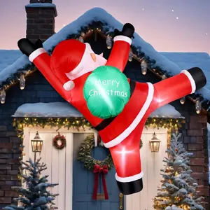 6 Ft Christmas Inflatables Outdoor Decorations Blow Up Santa  Santa Claus Inflatable Blow Up Giant Christmas Decor with LED Lights for Indoor Yard Holiday Party Lawn Roof Window