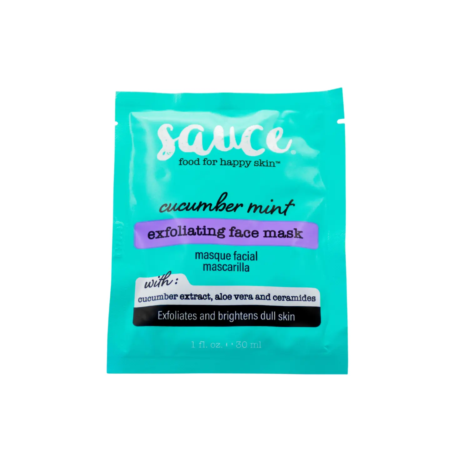 Sauce Beauty Cucumber Mint Face Mask 1oz, Smooth, Moisturizing Beauty Mask, Face Mask Glowing Skin