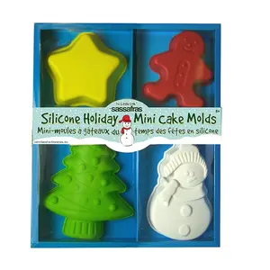 Sassafras Enterprises  4 Silicone Holiday Mini Cake Molds