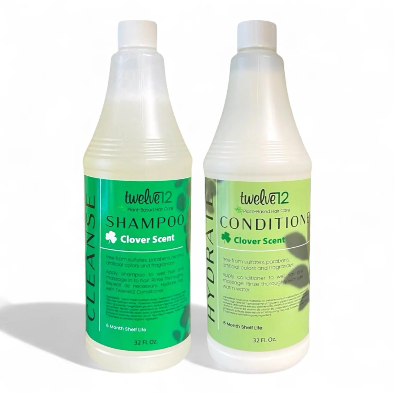 Twelve12 Clarifying Shampoo & Conditioner Combo Clover Scent 32oz (Pump Sold Separately)