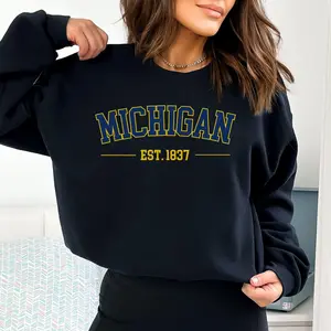 [SALE 50% FOR A LIMITED TIME + FREE SHIP ] Michigan Sweatshirt, Vintage Michigan Crewneck, Michigan Football Sweatshirt, Retro College Game Day Apparel, University Game Day Apparel