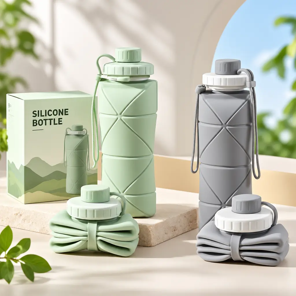 Collapsible Silicone Water Bottle | Foldable Travel Hydration Bottle