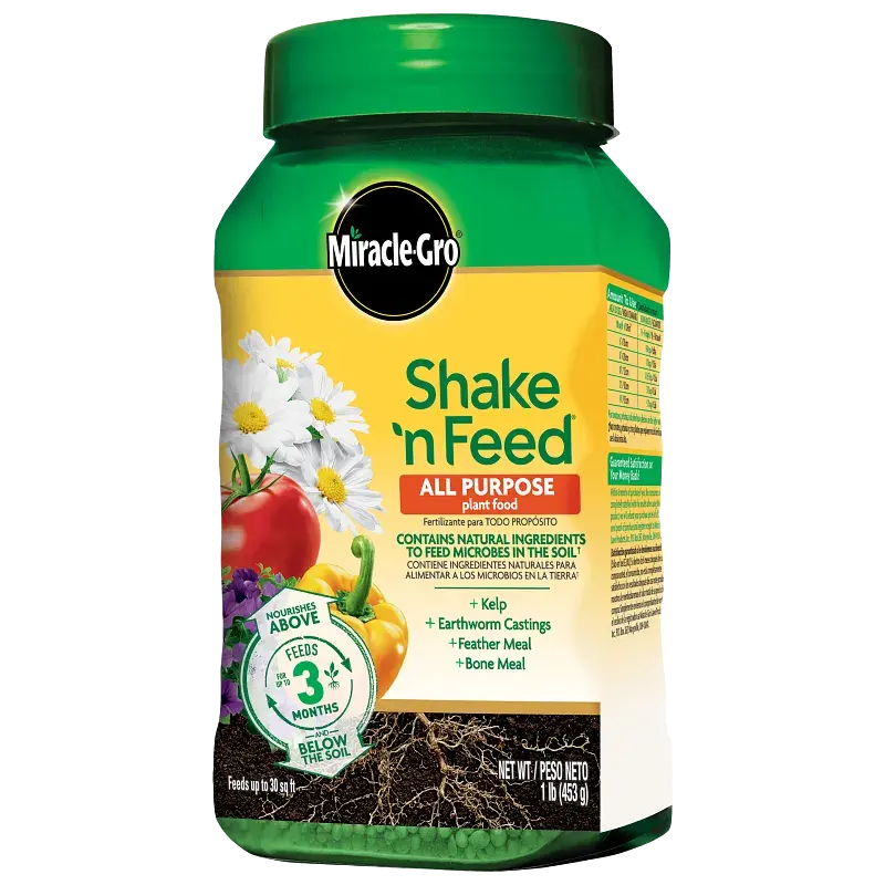 Miracle-Gro Shake 'n Feed All Purpose Plant Food, for Ground/Containers, with Microbe Boost, Enhances Root Strength Miracle-Gro Shake 'n Feed All Purpose Plant Food, for Ground/Containers, with Microbe Boost, Enhances Root Strength