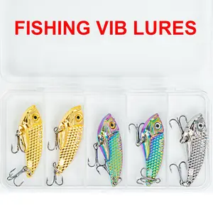 5pcs-Box packed  Metal VIB Baits for Bass Fishing Lures Crankbaits Swimbaits for Trout Walleye Crappie Saltwater Blade Bait Fishing