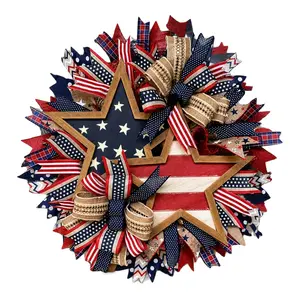250th Anniversary Patriotic Wreath| Classic Red White Blue Eagle Wreath, Perfect 4th of July Memorial Front Door Decor, All-Weather Indoor Outdoor Porch Holiday Ornament