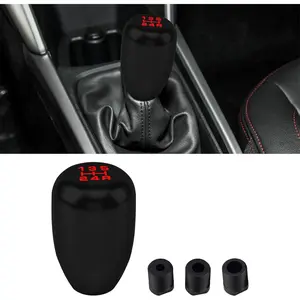 WOAOW Car Gear Shift Knobs, Manual Transmission Shift Knob, 5 Speed Car Stick Shift Knob with Adapter, Aluminum Alloy Shift Lever Knob, Universal Automatic Car Accessories for Manual Car Adjustable Gears Foot Pedal