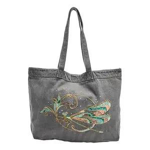 DG2 by Diane Gilman Embroidered Denim Tote Bag