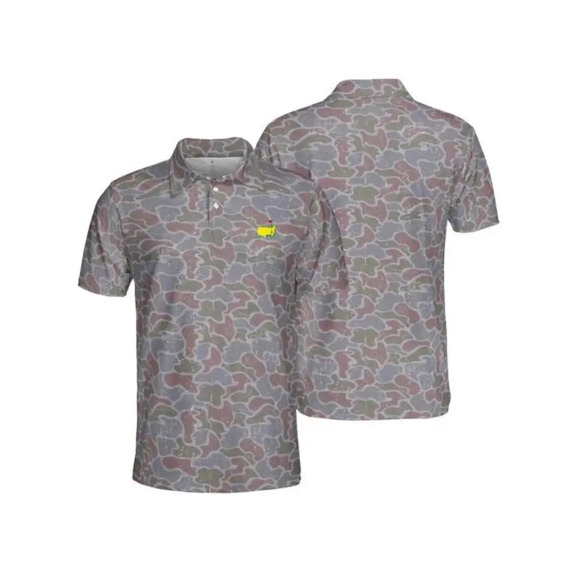 Men’s Driftwood Camo Polo Shirt Outdoor Golf and Fishing Apparel