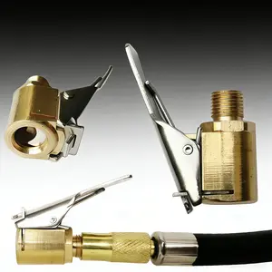Off Road Tire Inflation Brass Air Chuck with Quick Lock Stainless Steel Handle for Convenient Car Inflation