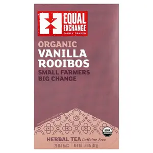 Equal Exchange Organic Vanilla Rooibos, Herbal Tea, Caffeine-Free, 20 Tea Bags 1.41 oz (40 g)
