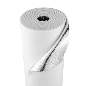 fathersdaygift  VEVOR Reflective Insulation Roll, 2 Car Garage Door Thermal Insulation Kit, 6mm 24 inx 18 ft, 4 Rolls Aluminum Foil EPE Foam Core Radiant Barrier, White PE Film Heat Shield for Garage Doors