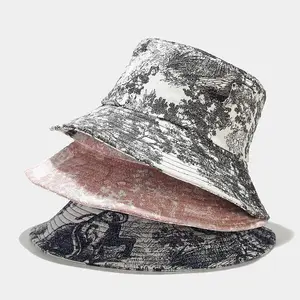 Tie Dyed Fisherman Hat Traditional Chinese Painting New Men's and Women's Fashion Trend Pot Hat Summer Outdoor Pullover Hat