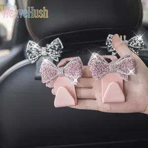 Car Interior Organizers, Hot 2 Pcs Full Rhinestone Shiny Seat Back Hooks, Bling Invisible Car Hangers, Creative Glitter Auto Accessories, Stylish Hidden Storage Hooks, Cute Decorative Hooks for Handbags, Garments, Small Items & Vehicle Interior Tidying