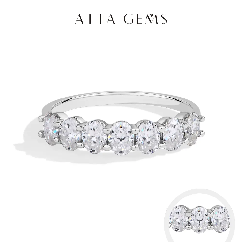 Oval Cut 1.8CT D VVS1 Synthetic Moissanite Ring for Women Matching Wedding Band Jewelry Gift R225