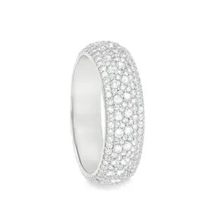 Inverted Iced Band Ring – VVS D Color Stones, 925 Silver