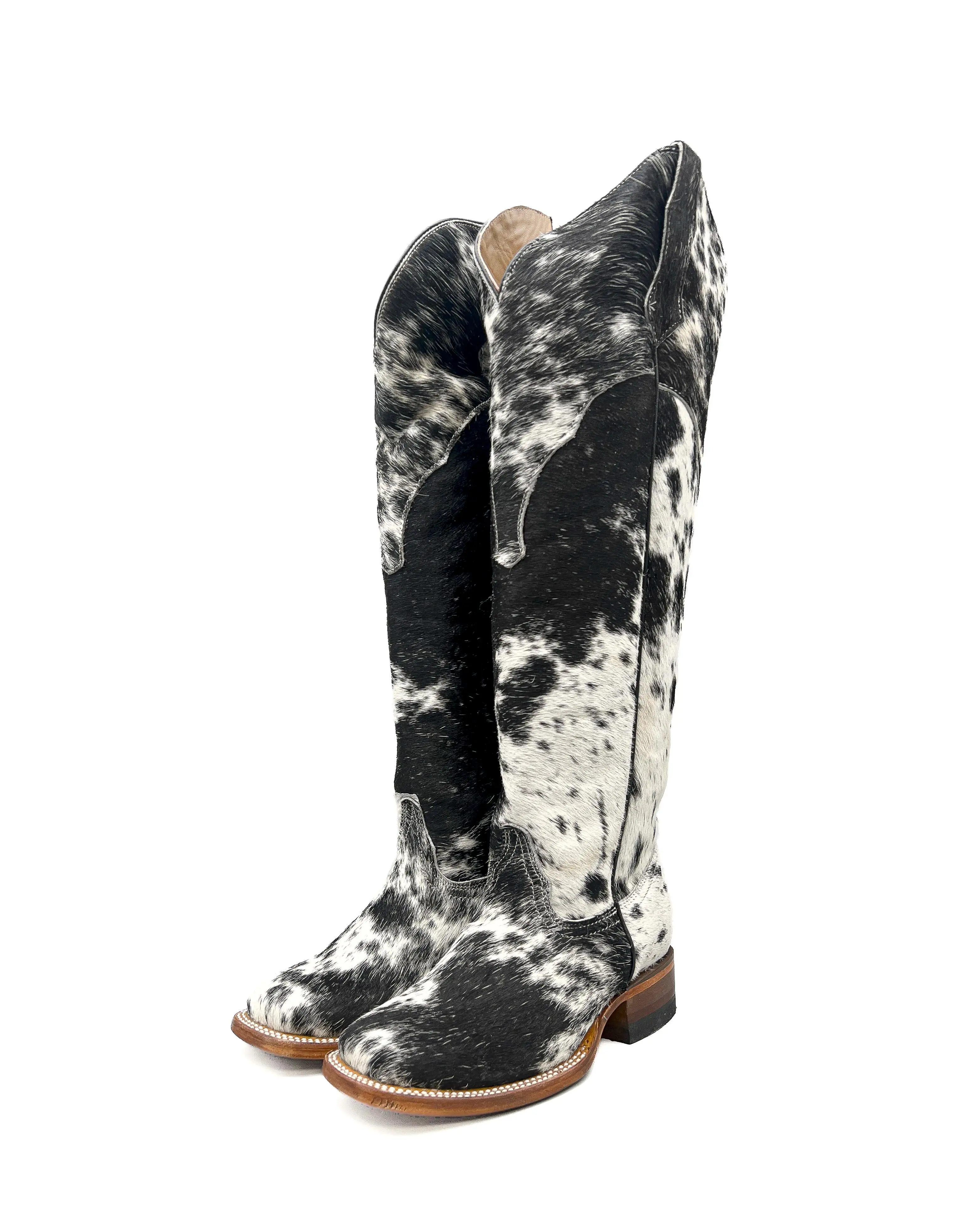 Cowboy Boot Cowhide Tall Square Toe