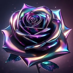5D DIY Animation Metal Rose Diamond Art Painting Kit, Stylish Rose Diamond Painting Kit, DIY Decorative Art Picture for Beginner