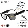 LUSBY AI Smart Glasses for Cycling, Driving, Travel - 160 Language AI Translation with Chat GPT, HD Voice Calls & Hands-Free, HIFI Music Speaker, Color Changing Lenses for Men & Women