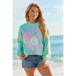 Salty Vibes Only Mint Graphic Sweatshirt