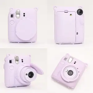Soft Silicone Camera Bag Case For Fujifilm Film Instax Mini 12 mini 12 Body Cover Skin With Lens Cap