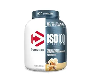 Dymatize ISO 100 Whey Protein Powder with 25g of Hydrolyzed 100% Whey Isolate, Vanilla 5 Pound, Package may vary