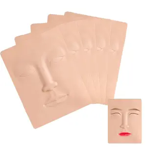 3/5pcs Tattoo Practice Skin Makeup Practice Skin Silicone Face Practice Skin 3D Microblading Supplies Training for Eyebrow Lip Eyeliner