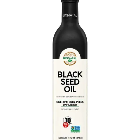 BioNatal Ethiopian Black Seed Oil 16 oz (GLASS) | 100% Pure Nigella Sativa (Black Cumin) Oil, Cold-Pressed 77–98°F, Unrefined & Unfiltered with Natural Sediment | Fresh Crop (≤12 Months), Non-GMO, Small Batch | High Thymoquinone (TQ) Tested up to 4.64%