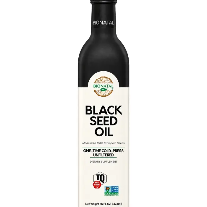 BioNatal Ethiopian Black Seed Oil 16 oz (GLASS) | 100% Pure Nigella Sativa (Black Cumin) Oil, Cold-Pressed 77–98°F, Unrefined & Unfiltered with Natural Sediment | Fresh Crop (≤12 Months), Non-GMO, Small Batch | High Thymoquinone (TQ) Tested up to 4.64%