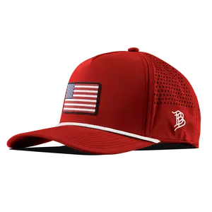 Old Glory PVC Patch Design Curved 5 Panel Rope Hat