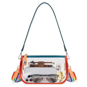 CLUCI TikTokShopSpringGlowUp Clear Bags for Women,Small Clear Purse,Clear Crossbody Bag,Clear Shoulder Bag for Concerts Sports Events Festivals