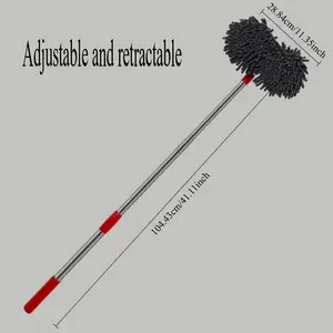 Orange Red Extendable Car Wash Mop with Long Handle Car Wash Brush for Cleaning Windows & Surfaces Ideal for Car Maintenance Tool