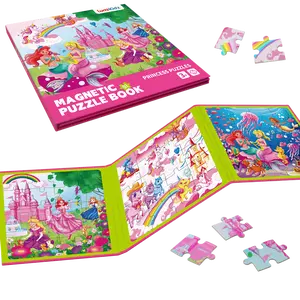 [SummerVibes]LUMIKIDZ 3 Theme Magnetic Puzzle Set - Three fold, 20 puzzle pieces per page, 60 educational learning magnets, children's toys, toddler toys, ideal road travel activity for boys and girls aged 2-7 summerwins