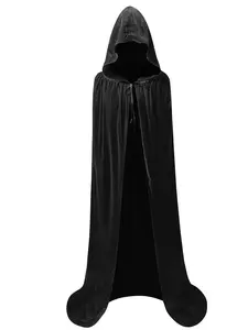 Unisex Adults Hooded Cloak, Halloween Gothic Cloak Long Velvet Cape, Cosplay Costume, Perfect for Parties & Events, High-Quality Material
