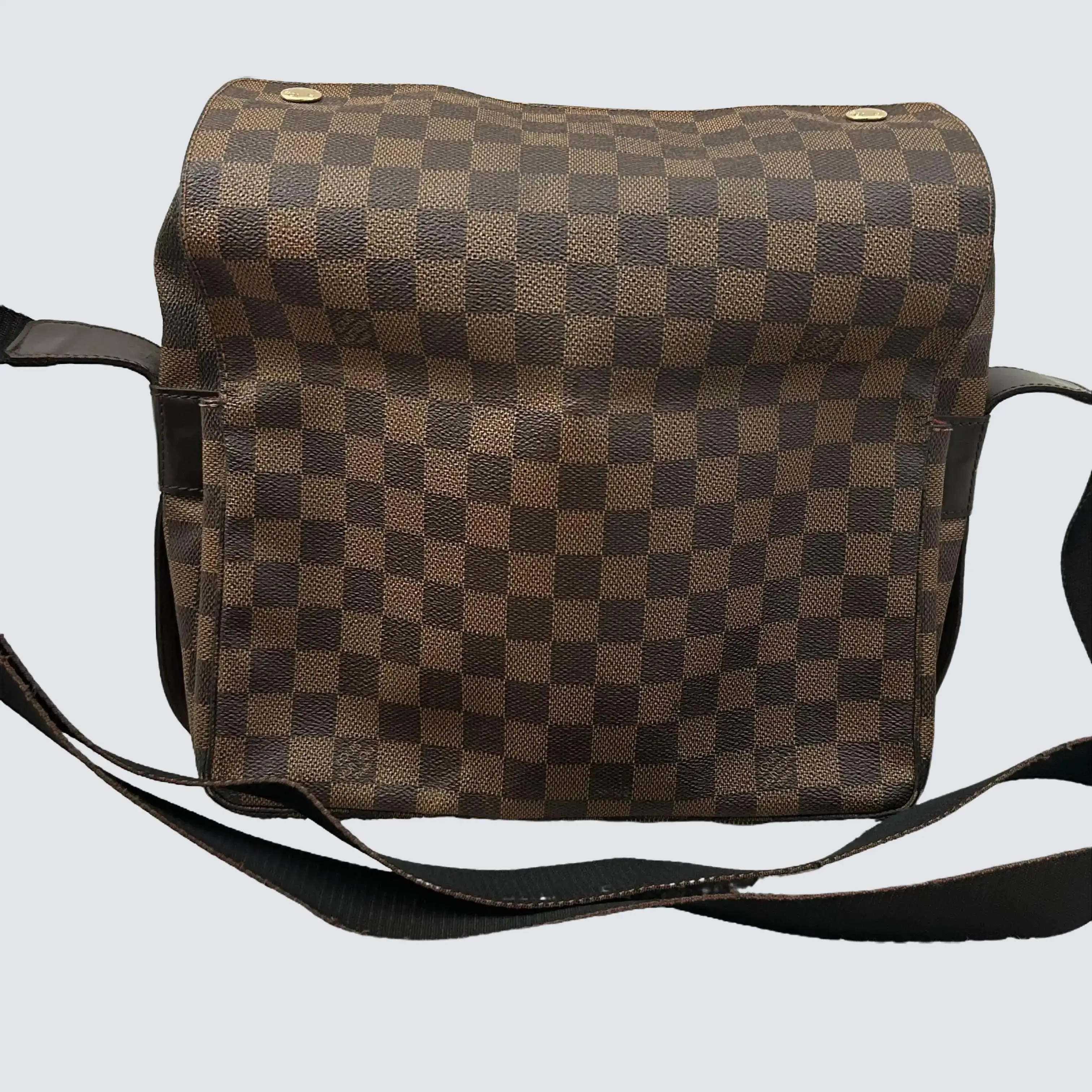 Pre-owned Louis Vuitton Coated Canvas Crossbody Bags Naviglio Damier Ebene Crossbody Bag