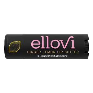 Elovi Ginger-Lemon Lip Butter - 6-Ingder Skincare - Vegan, Delicate Fragrance - Scented Aroma for Skincare Comfort