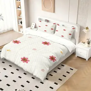 Dahlia Pattern Bedding Set, Cozy Indoor Decoration, Perfect for Moving and Holiday Gifts, Includes Duvet Cover and Pillowcases