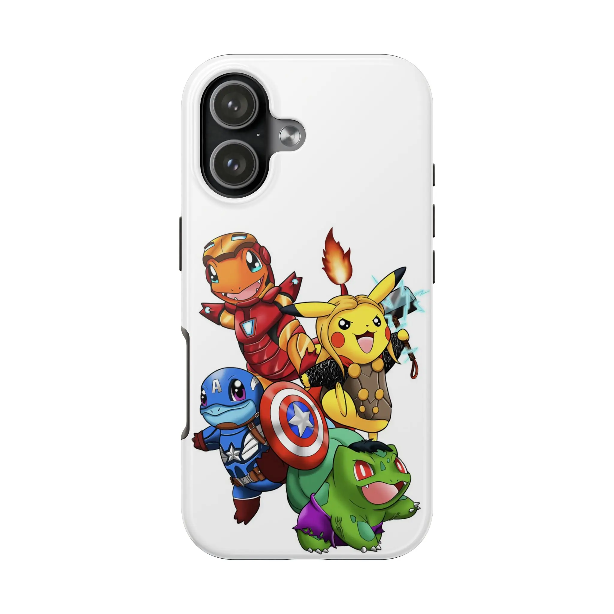 Vintage Poke'Avengers, Pokemon Avengers Case, iPhone 17 16 15 14 13 12 11 X 8 7 Pro Max/Pro/Mini, SAMSUNG GALAXY 21 S22 S23 S24 25 ULTRA PLUS Shockproof Anti-Drop Protective Cases