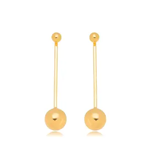 Ball Drop Jacket Earrings - 18k Gold Plated