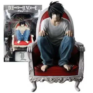 18CM L Lawliet Figure DEATH NOTE Chair Sitting Position Anime Desktop Crafts Golf Model Toy Gift Collection Ornaments PVC