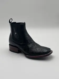 Botin/Chelsea Boot Cincelado Negro Para Dama